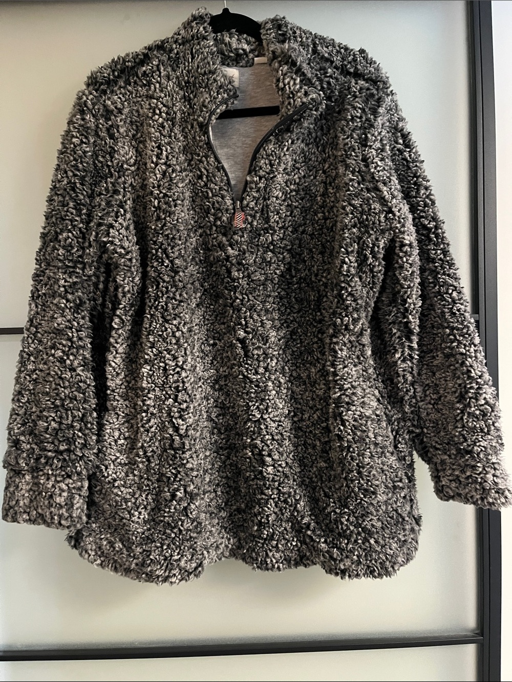 Weatherproof Charcoal Gray Faux-Sherpa Teddy Jacket - Quarter Zip